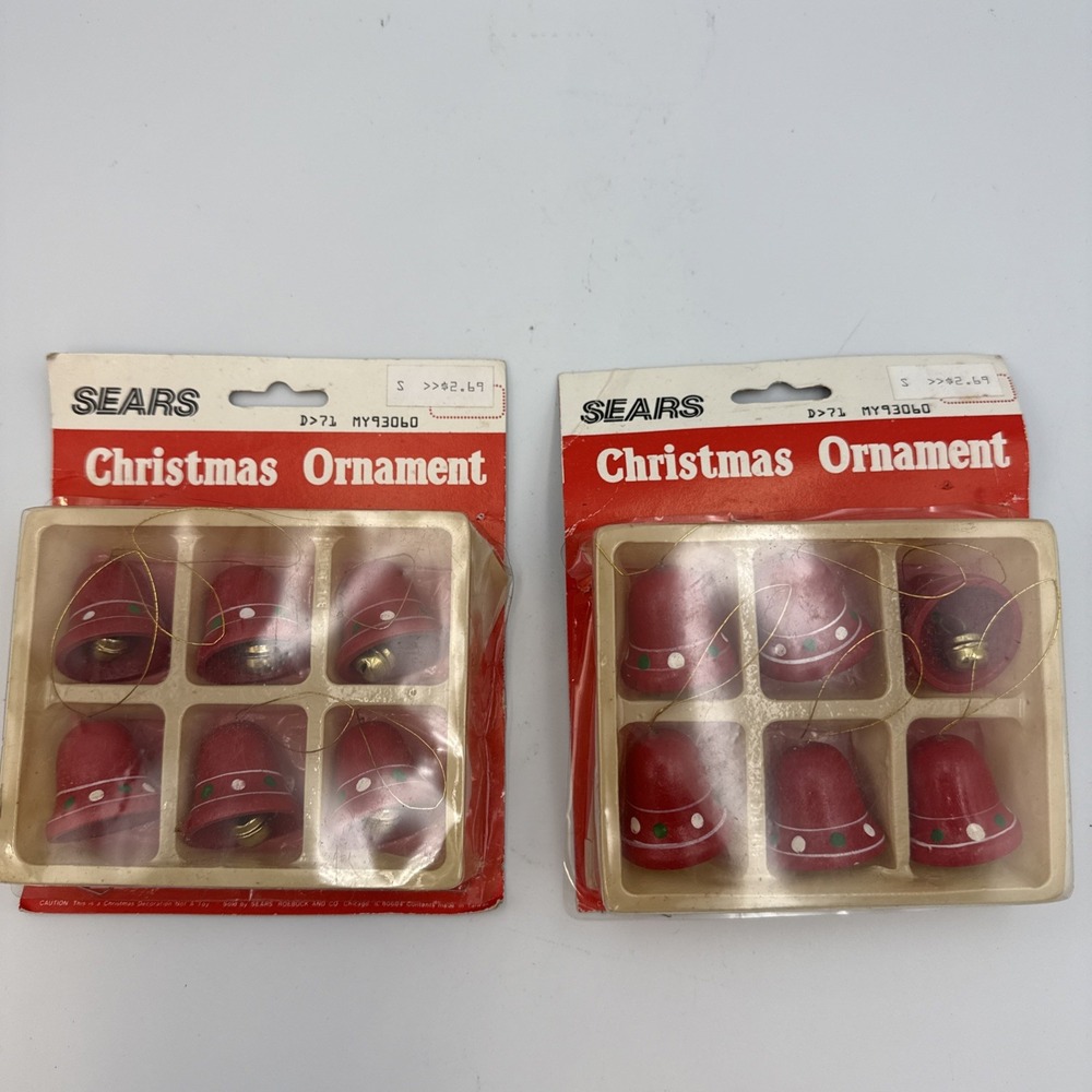 Vintage Sears Christmas Ornaments In Original‎ Packaging 12 Bells 1970s??